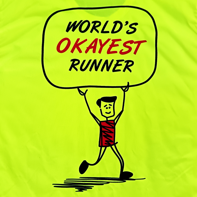 Okayest Runner Vizi Yellow Mens Running T-shirt