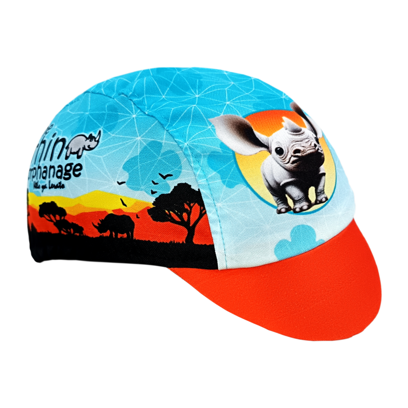 Save the Rhinos Blue Cycling Cap