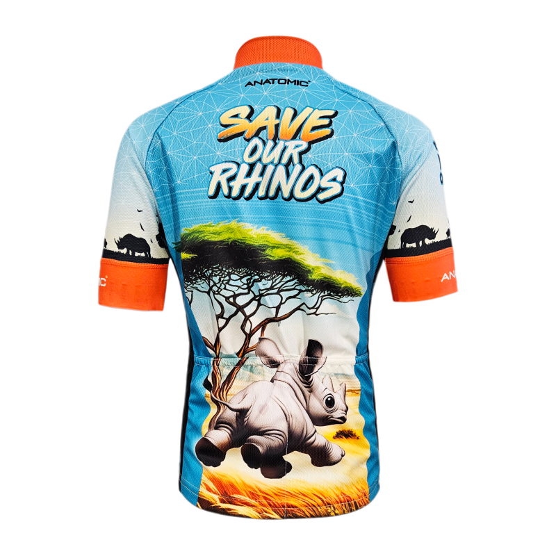 Save the Rhinos Blue Kids Cycling Jersey