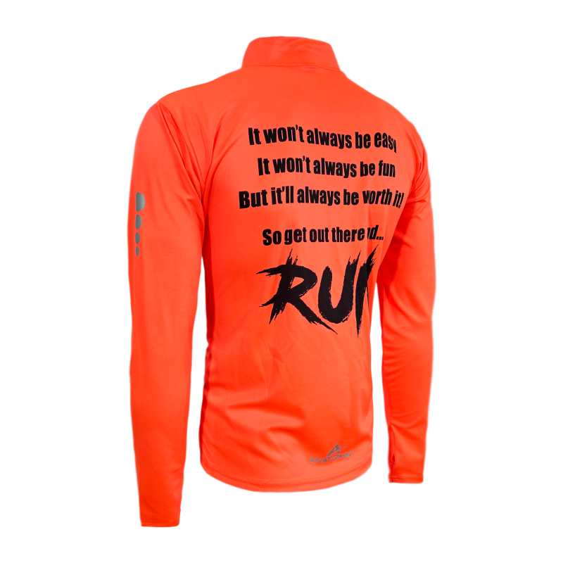 RUN Orange Vizi Longsleeve Running Shirt with Thumbhole