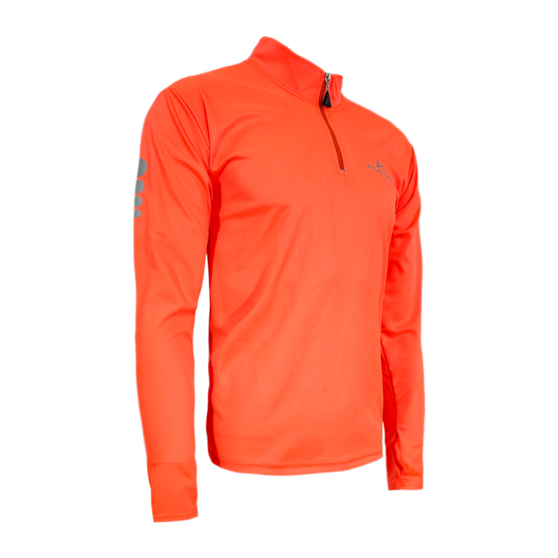 RUN Orange Vizi Longsleeve Running Shirt with Thumbhole